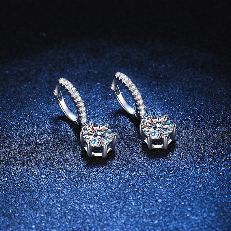 [Bling Jewelrys]CLASSIC 6-PRONG MOISSANITE DROP EARRINGS
