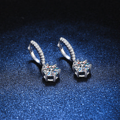 [Bling Jewelrys]CLASSIC 6-PRONG MOISSANITE DROP EARRINGS