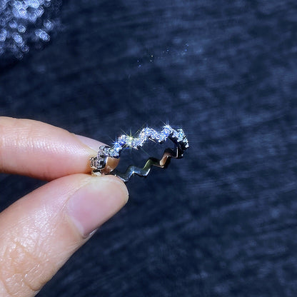 [Bling Jewelrys]CHIC WAVY MOISSANITE ETERNITY RING