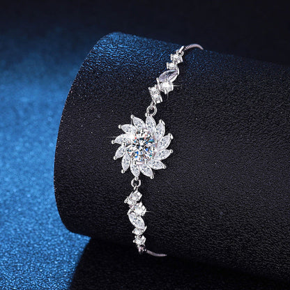 [Bling Jewelrys]RADIANT SUNFLOWER MOISSANITE BRACELET
