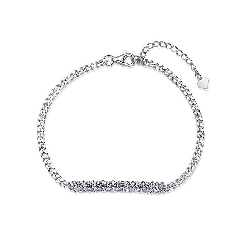 [Bling Jewelrys]SMILING CURVE MOISSANITE BRACELET