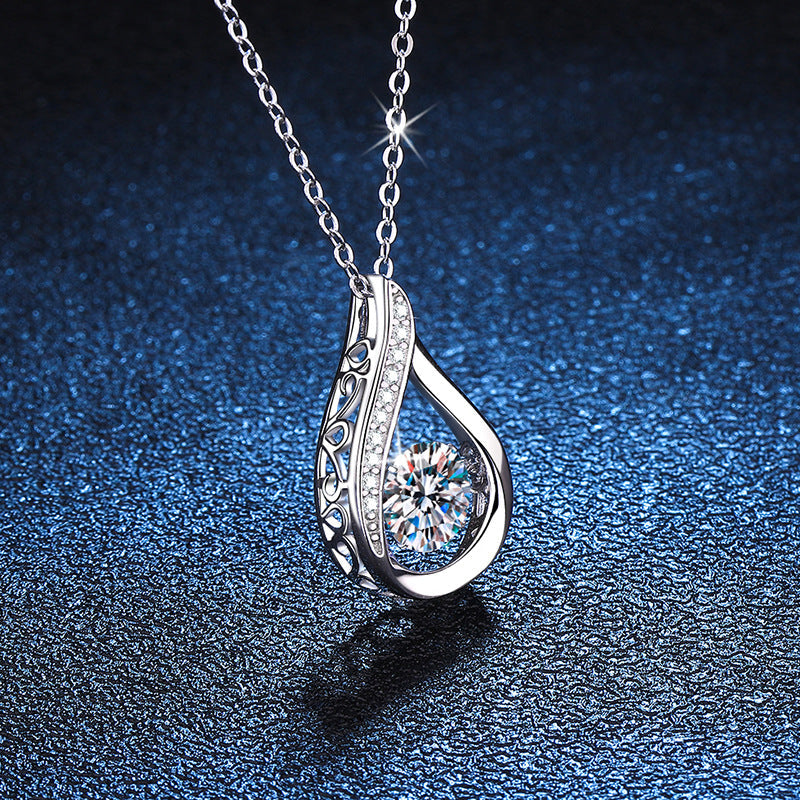 [Bling Jewelrys]DANCING WATER DROP MOISSANITE NECKLACE