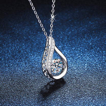 [Bling Jewelrys]DANCING WATER DROP MOISSANITE NECKLACE