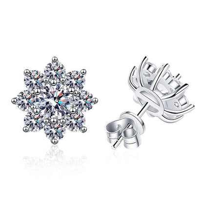 [Bling Jewelrys]RADIANT SUNFLOWER MOISSANITE STUD EARRINGS