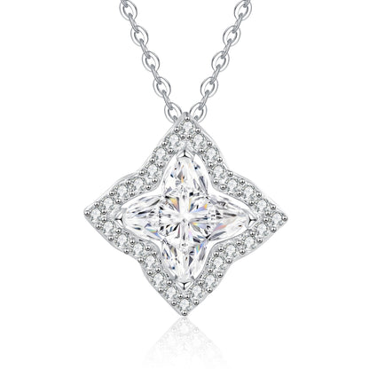 [Bling Jewelrys]STAR-CLOVER MOISSANITE NECKLACE