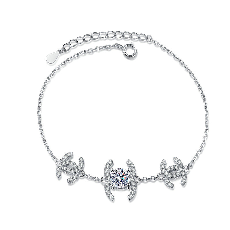 [Bling Jewelrys]CLASSIC INTERLOCKING MOISSANITE BRACELET