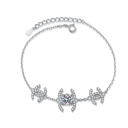 [Bling Jewelrys]CLASSIC INTERLOCKING MOISSANITE BRACELET