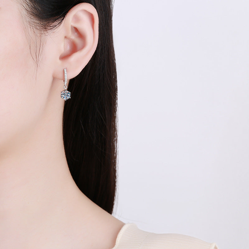 [Bling Jewelrys]CLASSIC 6-PRONG MOISSANITE DROP EARRINGS