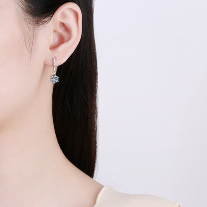 [Bling Jewelrys]CLASSIC 6-PRONG MOISSANITE DROP EARRINGS
