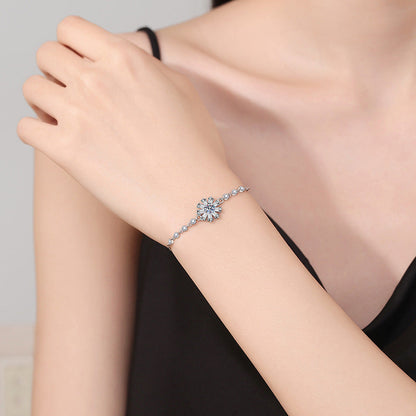 [Bling Jewelrys]RADIANT ICY CRYSTAL SUNFLOWER MOISSANITE BRACELET