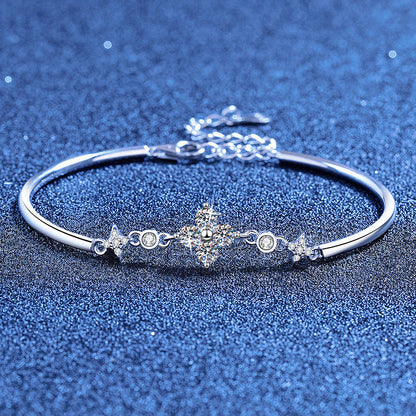 [Bling Jewelry] KLEEBATT- & ZWILLINGSSTERN-MOISSANIT-ARMBAND