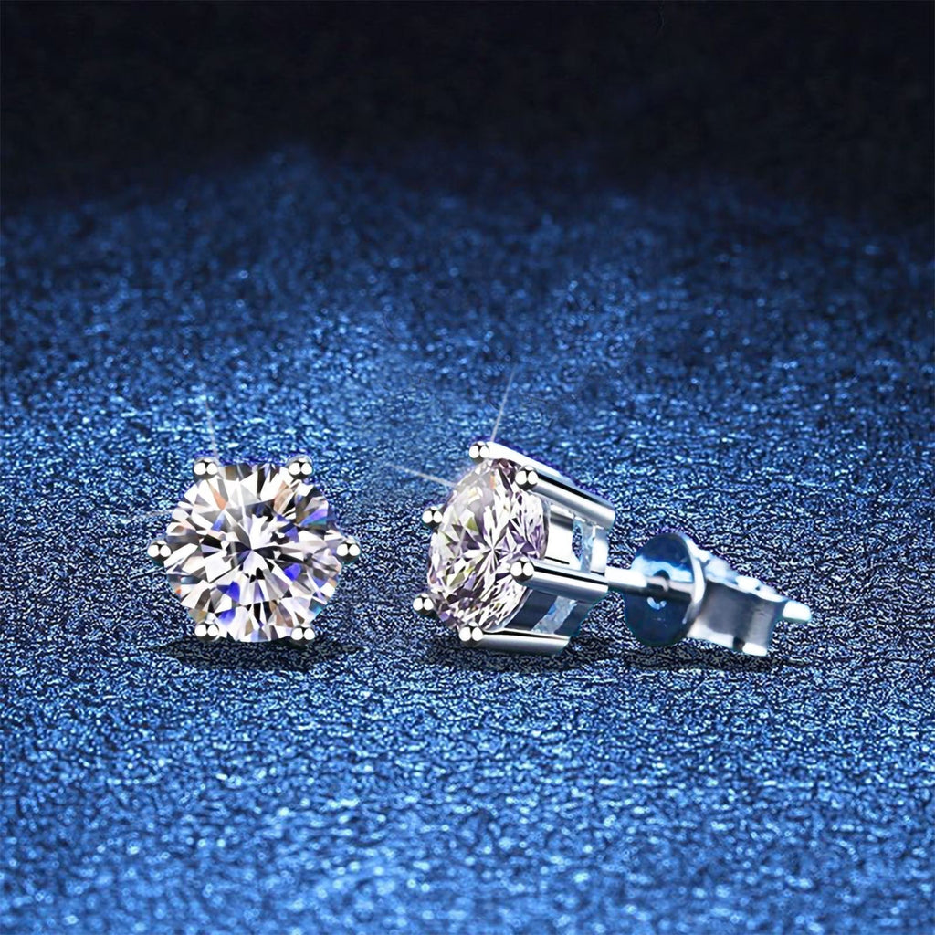 [Bling Jewelrys]SIX-PRONG MOISSANITE EARRINGS