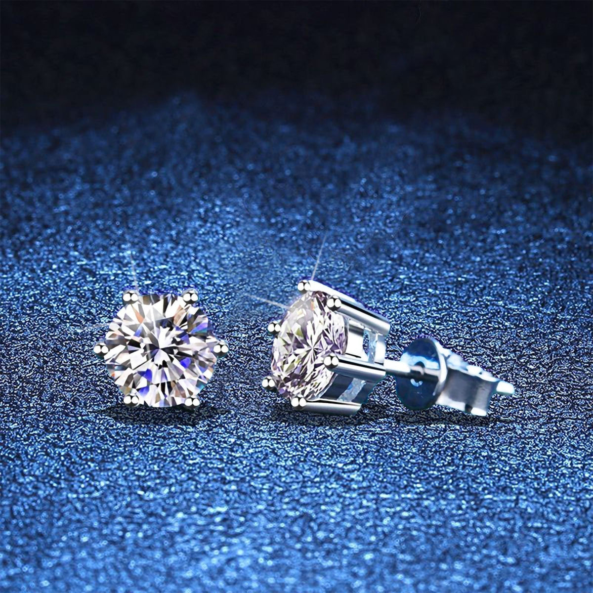 [Bling Jewelrys]SIX-PRONG MOISSANITE EARRINGS