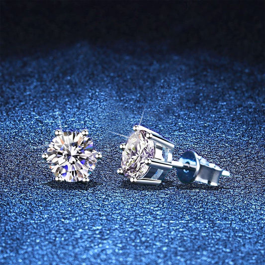 [Bling Jewelrys]SIX-PRONG MOISSANITE EARRINGS