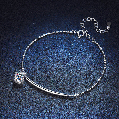 [Bling Jewelrys]ELEGANT HALF-MOON CURVE MOISSANITE BRACELET