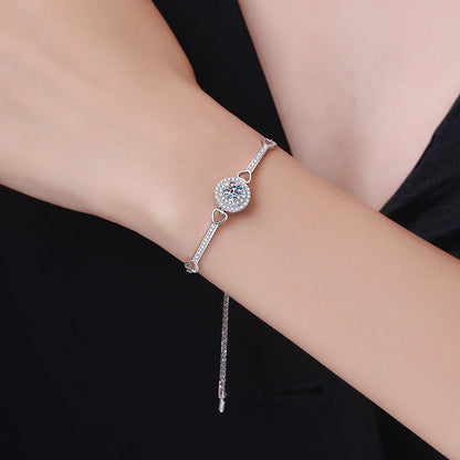 [Bling Jewelrys]INTERLOCKING HEART & CIRCLE MOISSANITE BRACELET