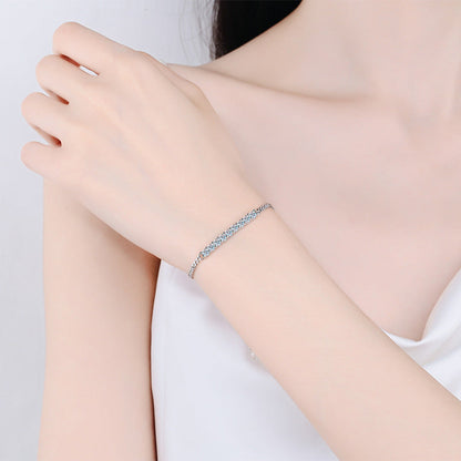 [Bling Jewelrys]SMILING CURVE MOISSANITE BRACELET