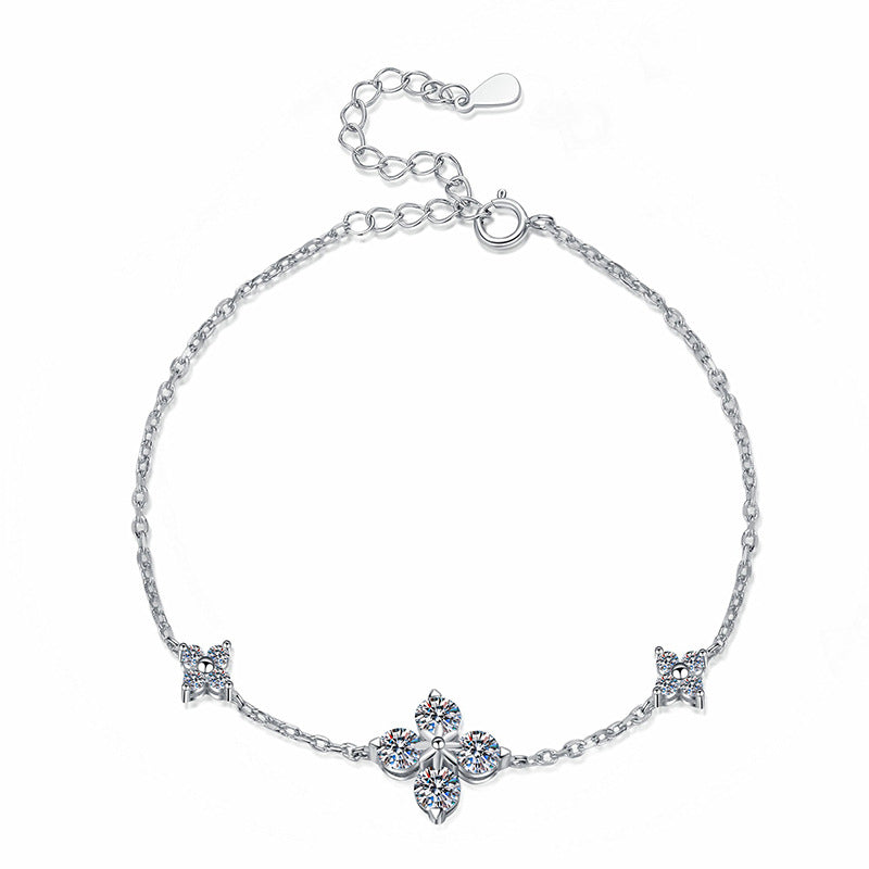 [Bling Jewelrys]CLOVER LUCKY CHARM MOISSANITE BRACELET