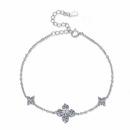 [Bling Jewelrys]CLOVER LUCKY CHARM MOISSANITE BRACELET