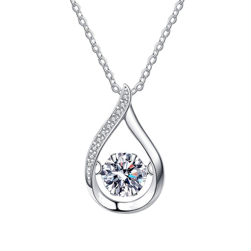 [Bling Jewelrys]DANCING WATER DROP MOISSANITE NECKLACE