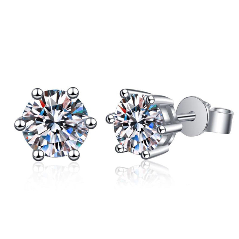 [Bling Jewelrys]SIX-PRONG MOISSANITE EARRINGS