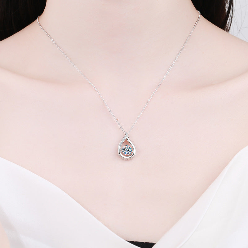 [Bling Jewelrys]DANCING WATER DROP MOISSANITE NECKLACE