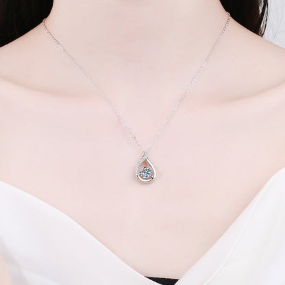 [Bling Jewelrys]DANCING WATER DROP MOISSANITE NECKLACE
