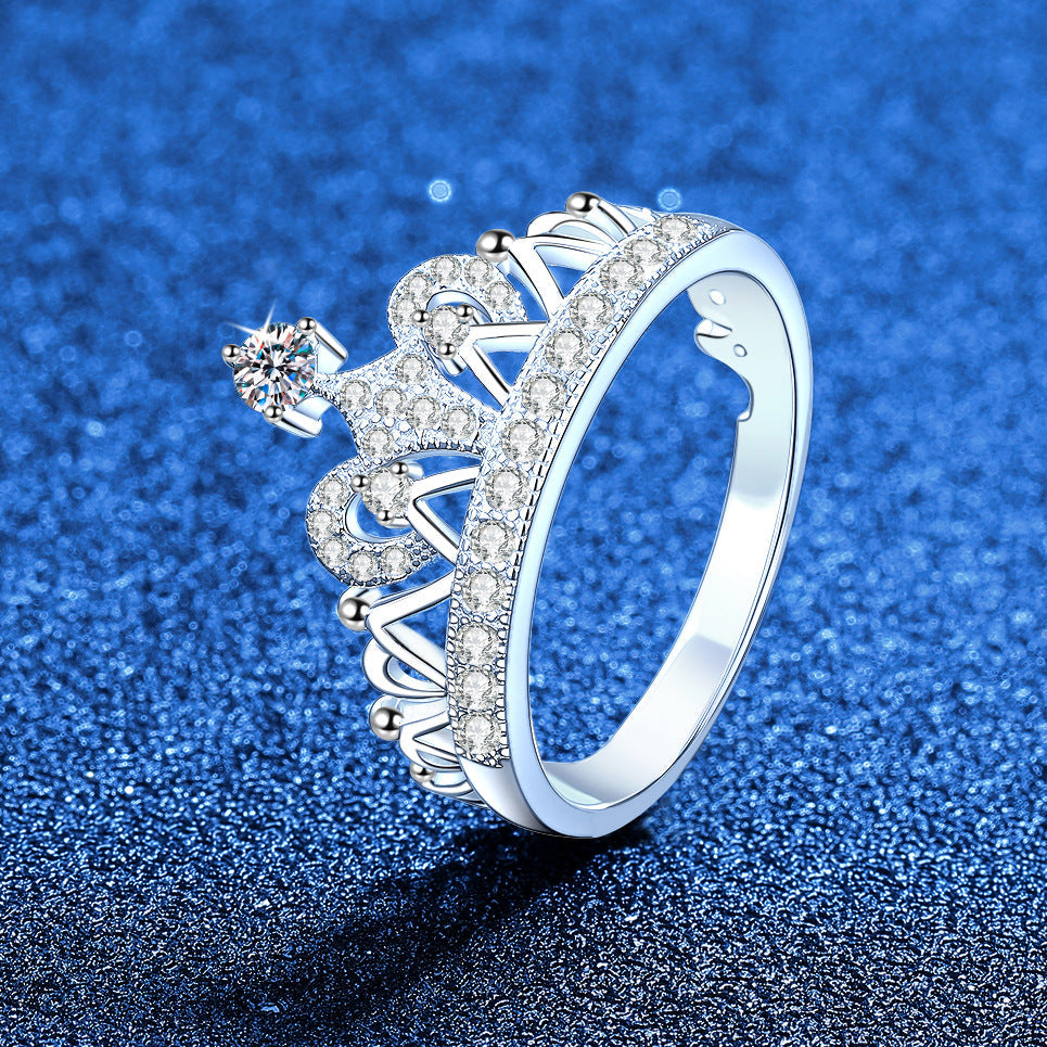[Bling Jewelrys]DREAMY CROWN MOISSANITE RING - 1.2CT ELEGANT PRINCESS STYLE