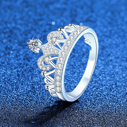 [Bling Jewelrys]DREAMY CROWN MOISSANITE RING - 1.2CT ELEGANT PRINCESS STYLE