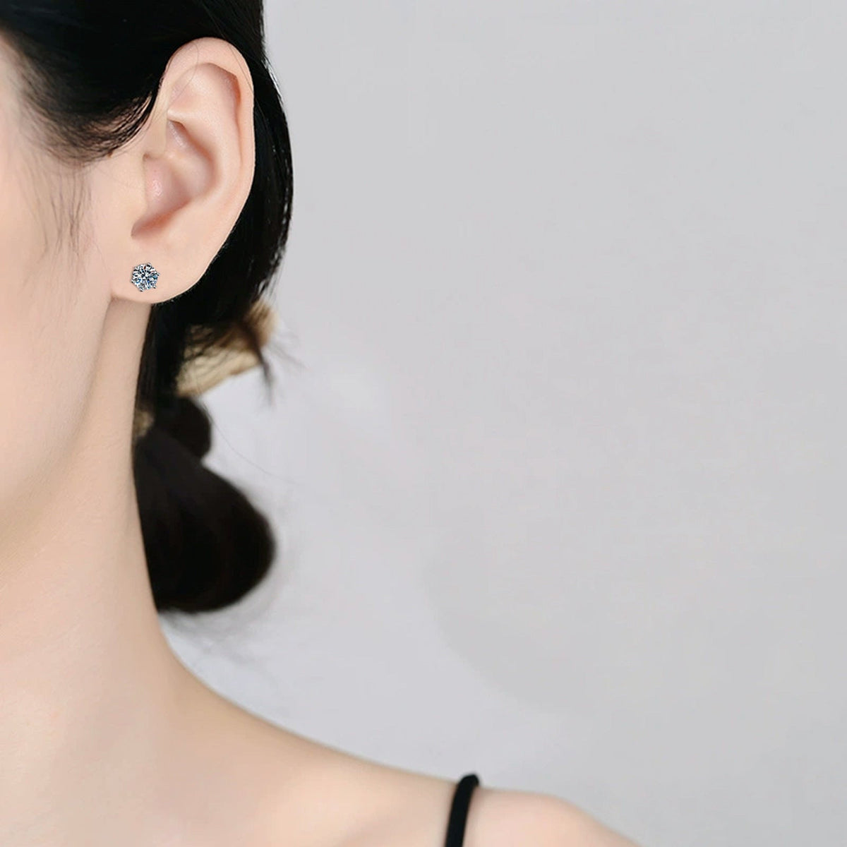 [Bling Jewelrys]SIX-PRONG MOISSANITE EARRINGS