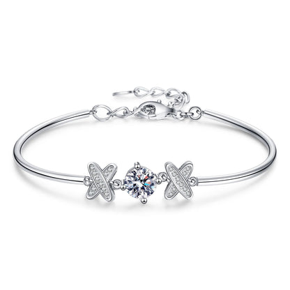 [Bling Jewelrys]ELEGANT BOW-KNOT MOISSANITE BRACELET