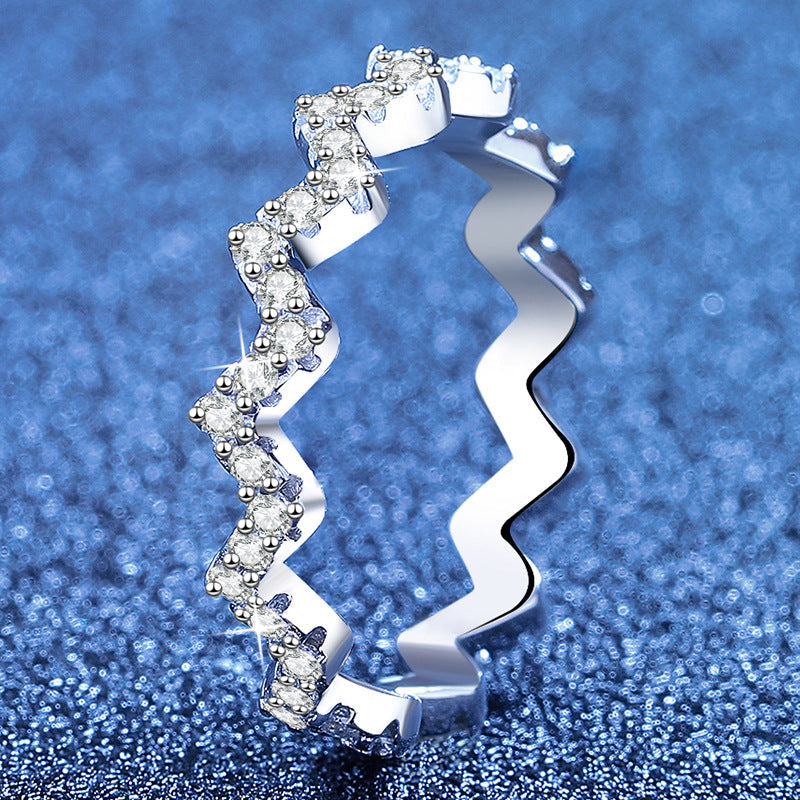 [Bling Jewelrys]CHIC WAVY MOISSANITE ETERNITY RING