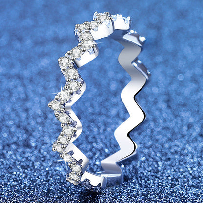[Bling Jewelrys]CHIC WAVY MOISSANITE ETERNITY RING