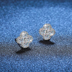 [Bling Jewelrys]ELEGANT FOUR-LEAF CLOVER MOISSANITE STUD EARRINGS