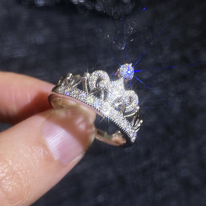 [Bling Jewelrys]DREAMY CROWN MOISSANITE RING - 1.2CT ELEGANT PRINCESS STYLE