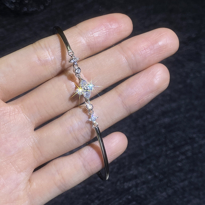 [Bling Jewelry] KLEEBATT- & ZWILLINGSSTERN-MOISSANIT-ARMBAND