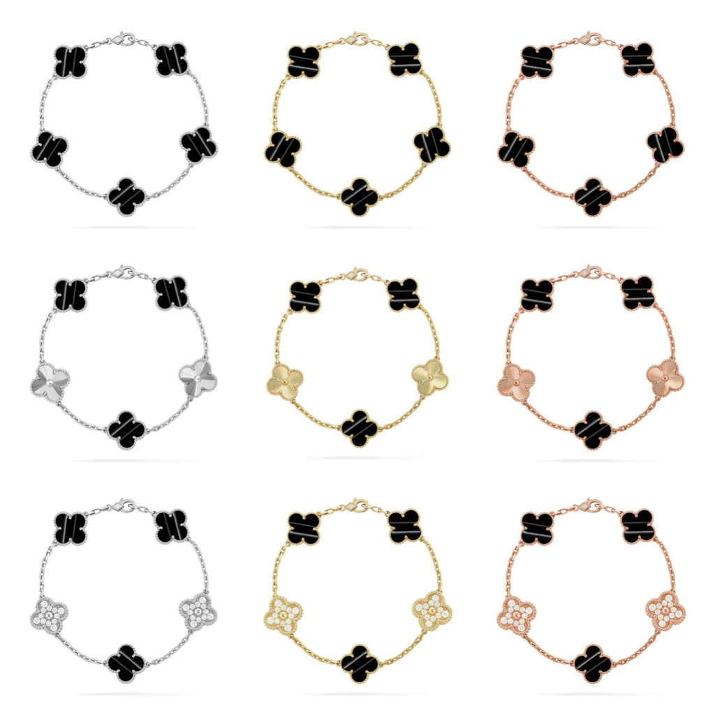 [Bling Jewelrys ] CLOVER 5 MOTIF PULSAR STONE BRACELET COLLECTION