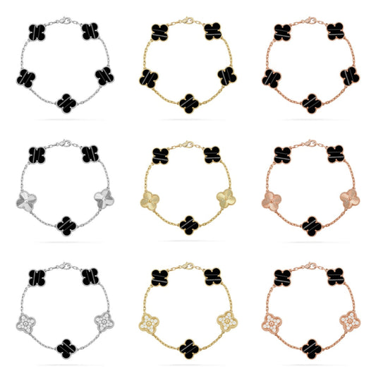 [Bling Jewelrys ] CLOVER 5 MOTIF PULSAR STONE BRACELET COLLECTION