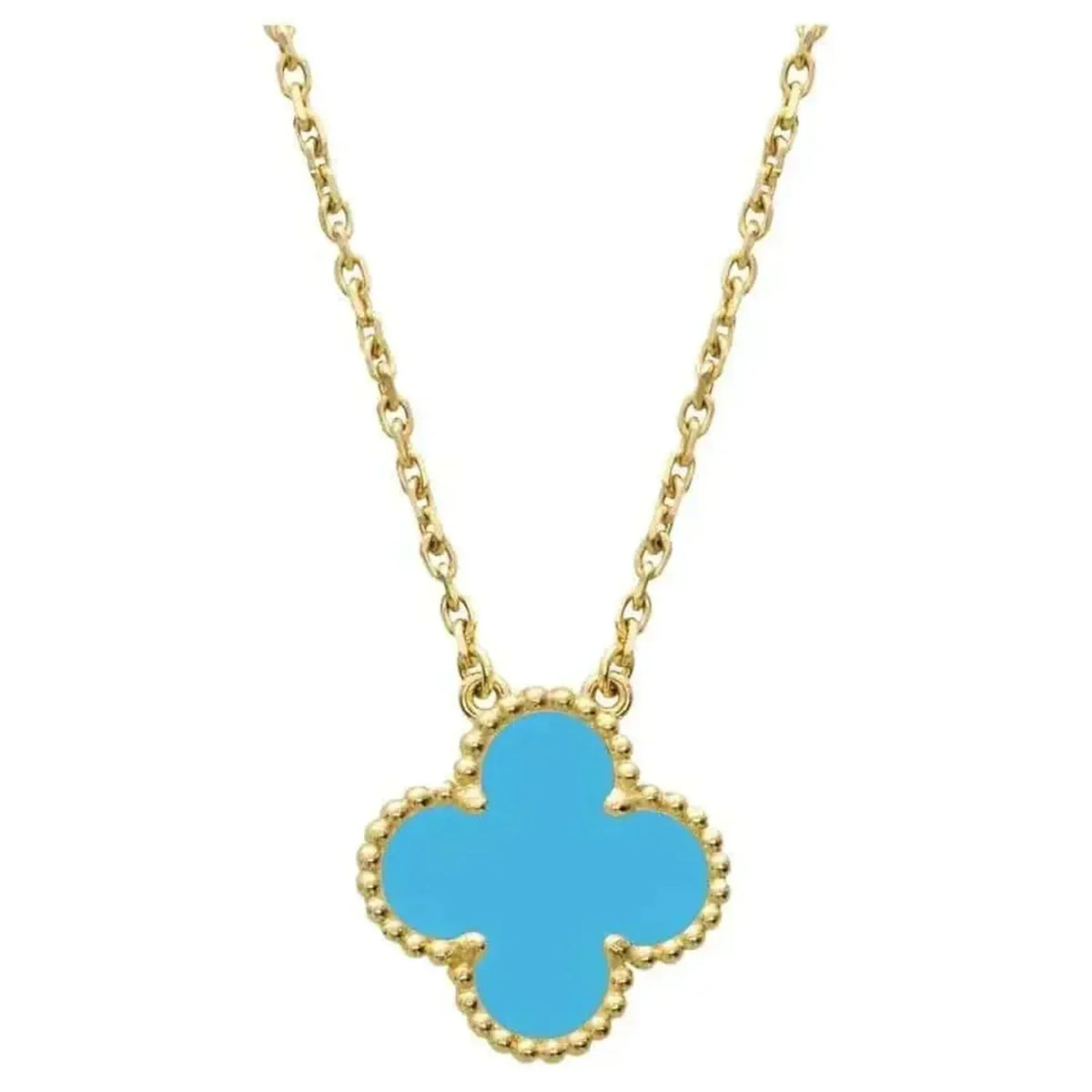 [Bling Jewelrys ]CLOVER 15MM VINTAGE TURQUOISE NECKLACE