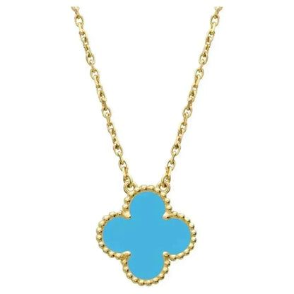 [Bling Jewelrys ]CLOVER 15MM VINTAGE TURQUOISE NECKLACE
