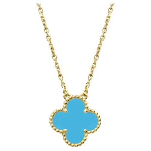 [Bling Jewelrys ]CLOVER 15MM VINTAGE TURQUOISE NECKLACE
