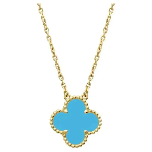 [Bling Jewelrys ]CLOVER 15MM VINTAGE TURQUOISE NECKLACE