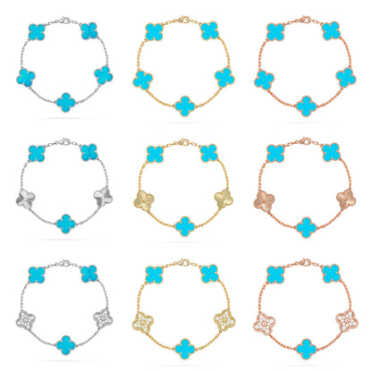 [Bling Jewelrys ] CLOVER 5 MOTIF TURQUOISE BRACELET COLLECTION