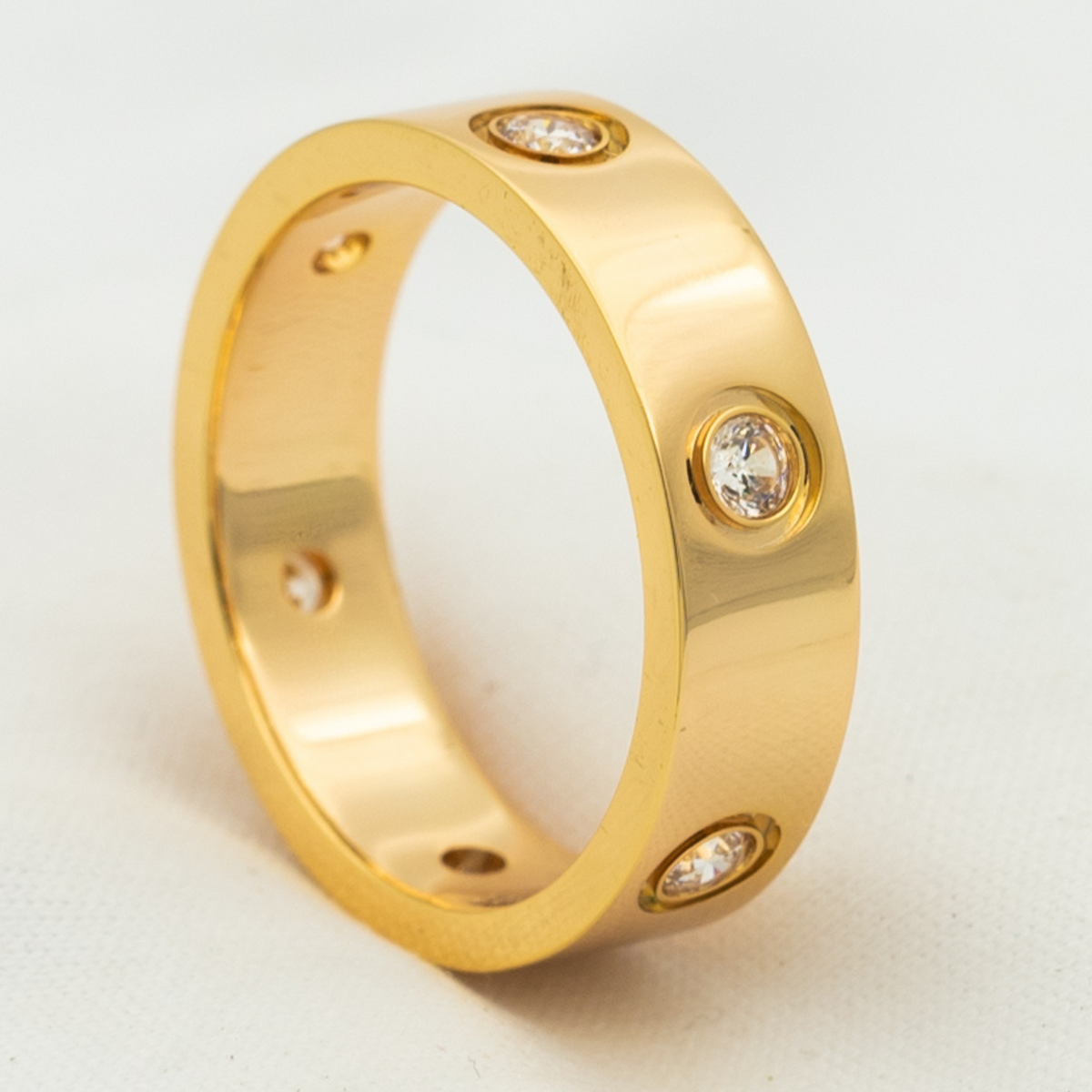 [Bling Jewelrys ]LOVE RING 5.5MM 6 DIAMONDS PINK GOLD