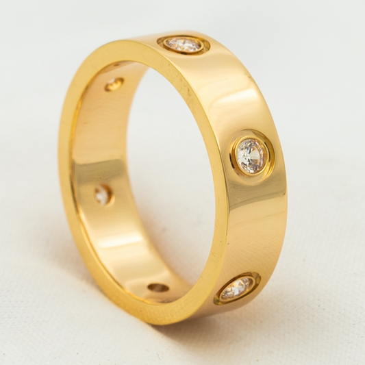 [Bling Jewelrys ]LOVE RING 5.5MM 6 DIAMONDS PINK GOLD
