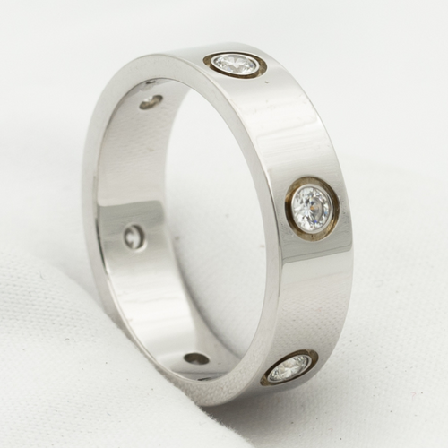 [Bling Jewelrys ]LOVE RING 5.5MM 6 DIAMONDS SILVER
