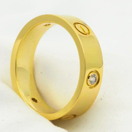 [Bling Jewelrys ]LOVE RING 5.5MM 3 DIAMONDS GOLD