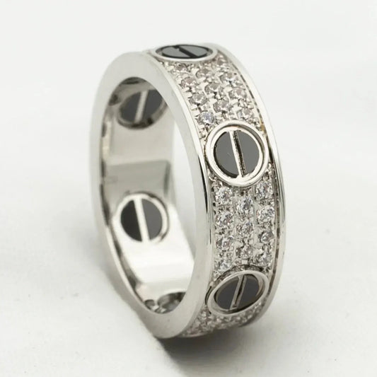 [Bling Jewelrys ]LOVE RING 5.5MM DIAMONDS PAVED CERAMIC