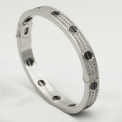 [Bling Jewelrys] LIEBESARMBAND 6,1 MM KERAMIK MIT DIAMANTBESATZ