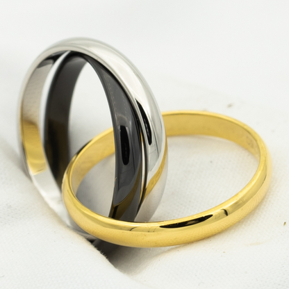 [Bling Jewelrys ]TRINITY RING BLACK GOLD SILVER